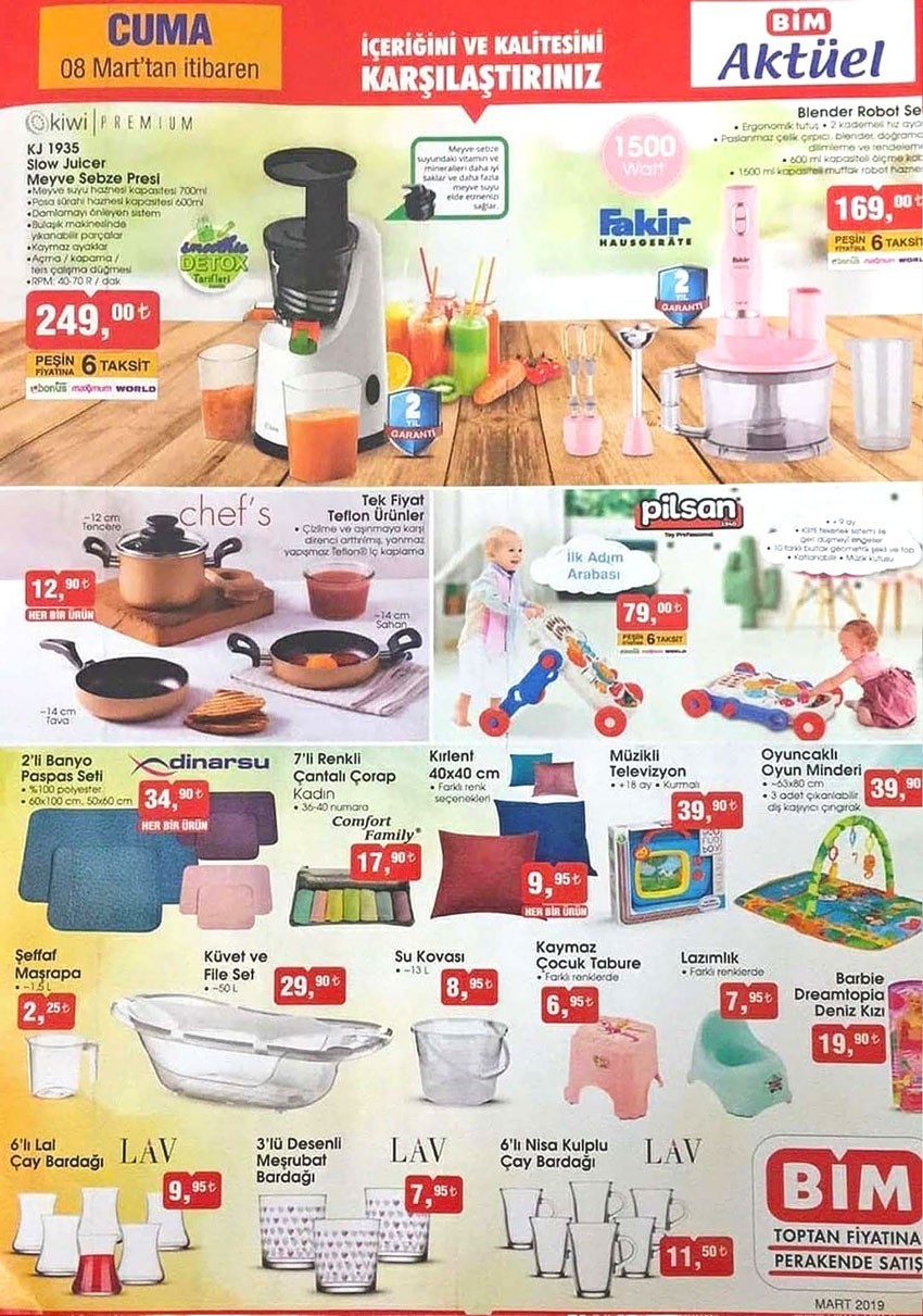 Bim 8 Mart 2019 İndirimli Ürünler Kataloğu Ürünleri İnceliyoruz