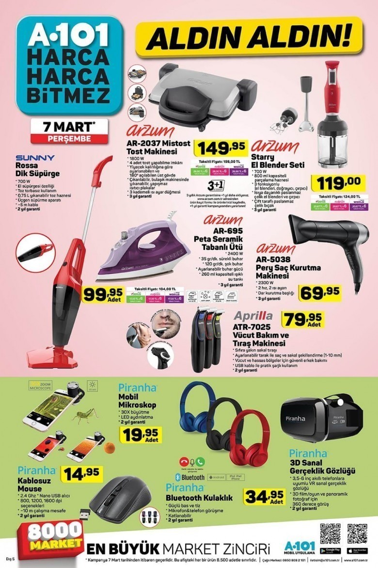 A101 7 Mart 2019 Aktüel Ürünler Kataloğu (GÜNCEL)