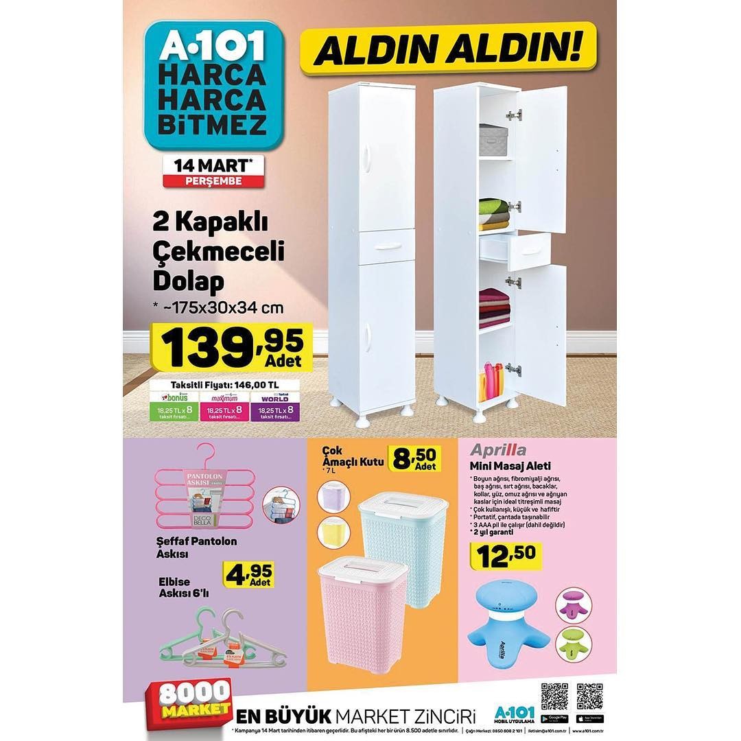 A101 14 Mart 2019 Süper İndirimli Fırsatları İnceliyoruz