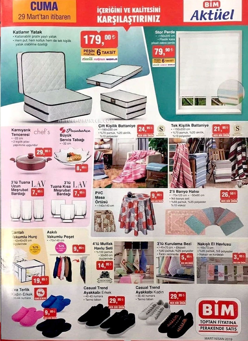 Bim 29 Mart 2019 İndirimli Ürünler Kataloğunu İnceliyoruz