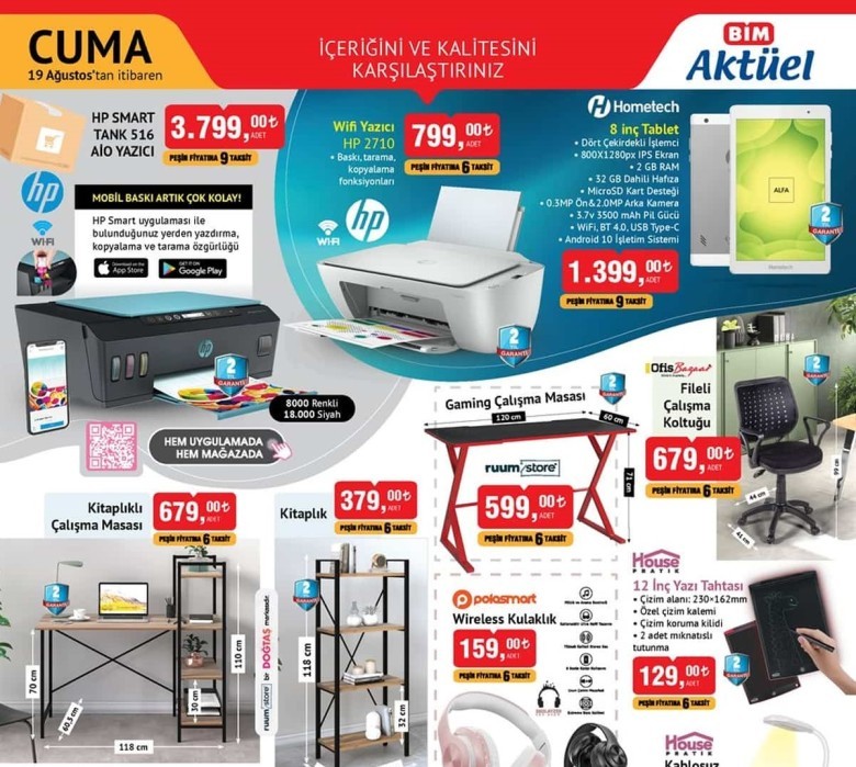 Bim 19 Ağustos 2022 Aktüel İndirimli Ürünler Kataloğu.1 Benim Evim