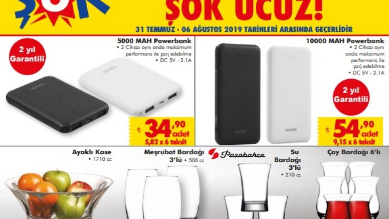 Şok Market 6 Ağustos 2019  İndirimli Aktüel Ürünler Kataloğu