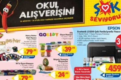 Şok Market   30 Eylül 2023 e Kadar Geçerli Okul Gereçleri ve  Aktüel İndirimli Ürünler Kataloğu